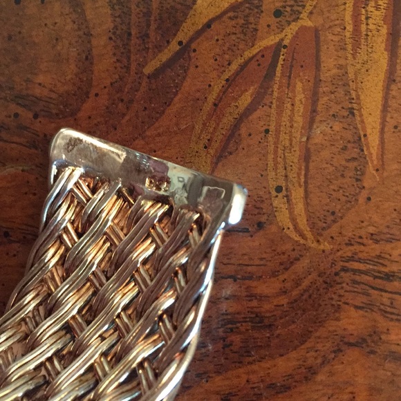 Sterling .925 wide braid cuff bracelet 39gr - Picture 5 of 10